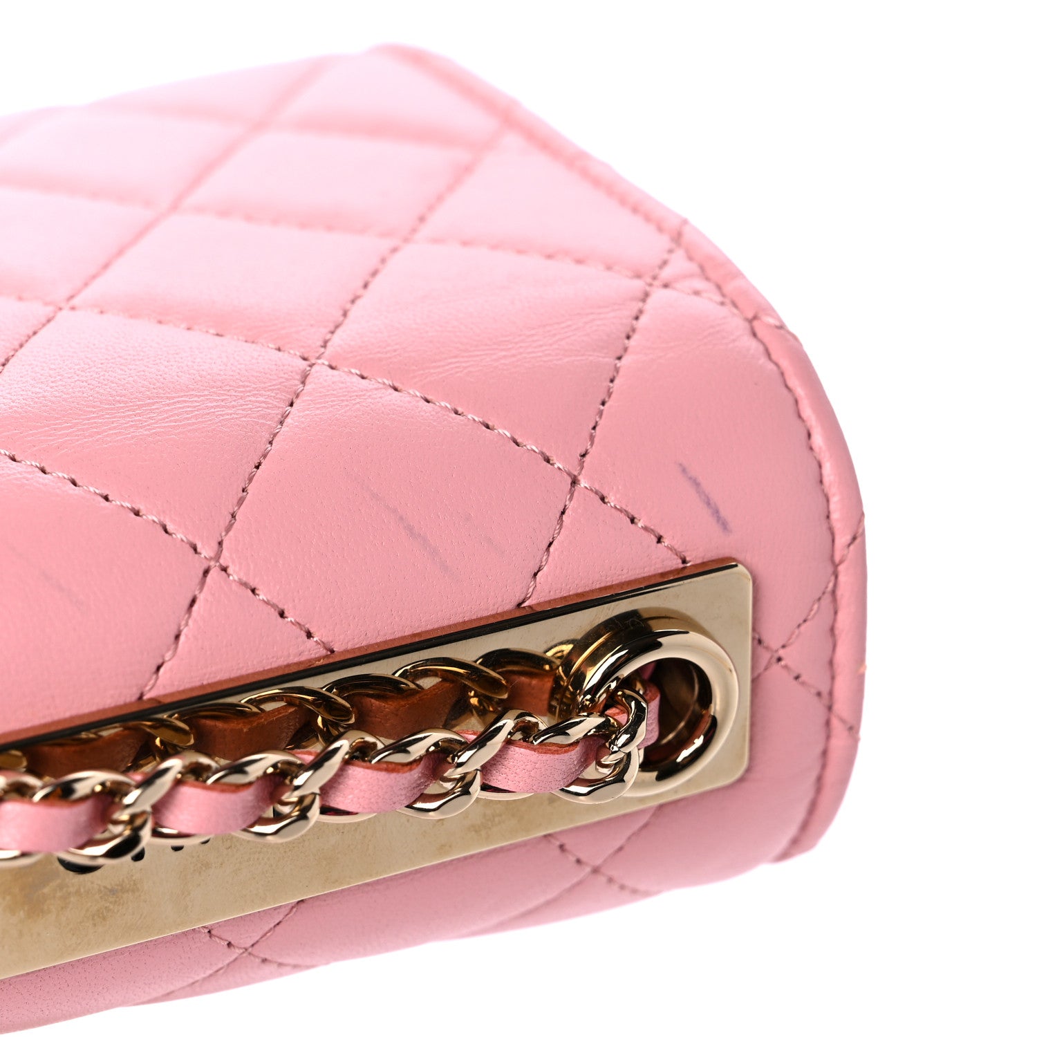 Chanel Lambskin Quilted Mini Trendy CC Clutch With Chain Pink 18 of 20