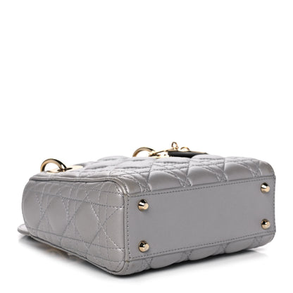 Christian Dior Metallic Lambskin Cannage Mini Lady Dior Grey 4 of 20