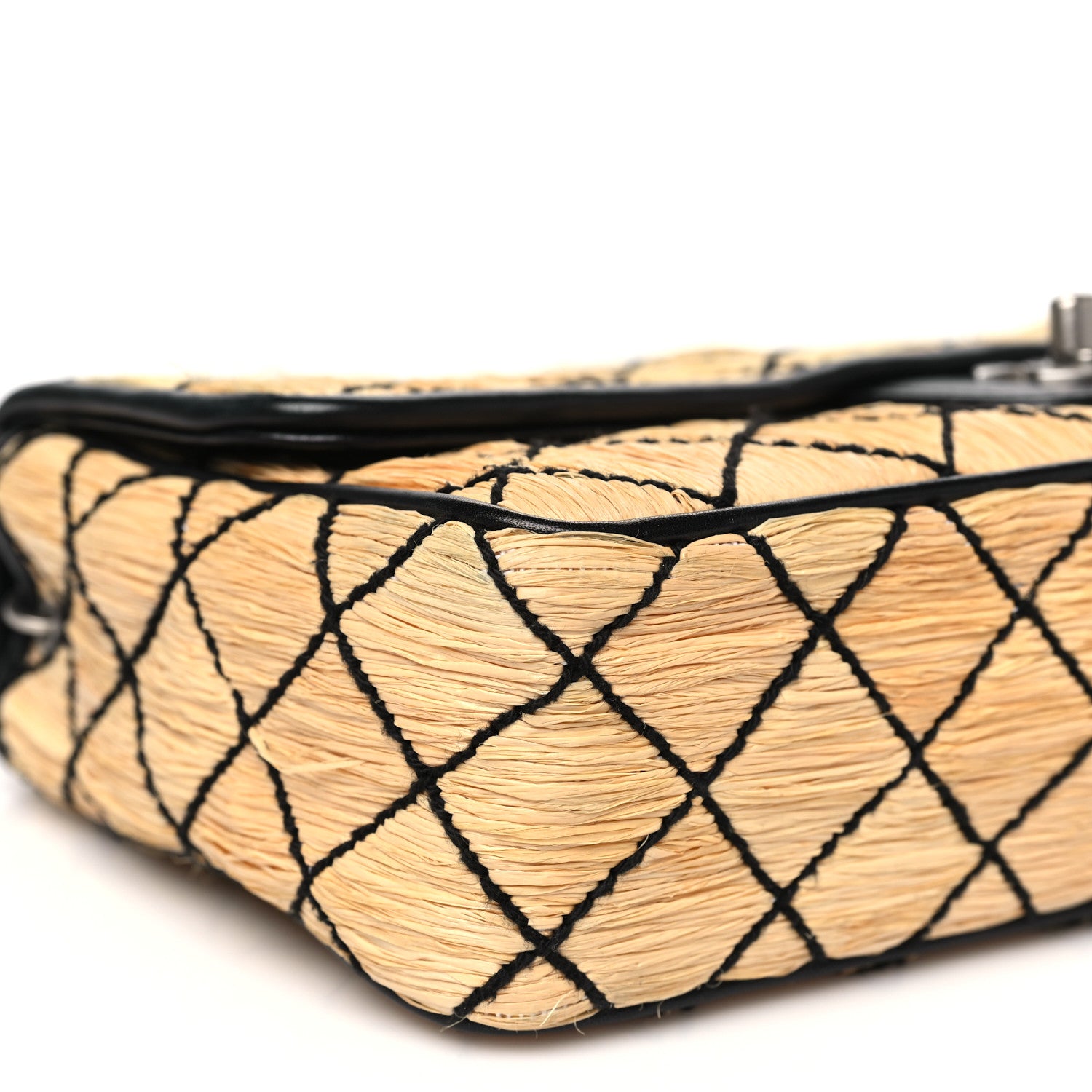 Chanel Straw Diamond Stitch Flap 9 of 12