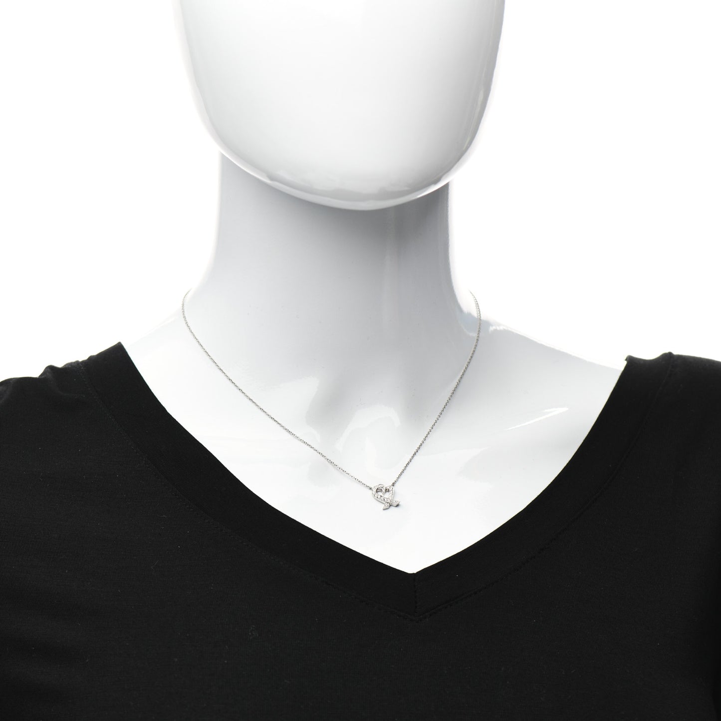 Platinum Diamond Paloma Picasso Loving Heart Pendant Necklace