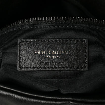 Saint Laurent Lambskin Quilted Monogram Monochrome Medium Loulou Puffer Chain Satchel Black 6 of 11