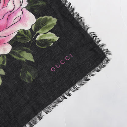 Gucci Wool Silk Rising Flowers Square Shawl White 2 of 4