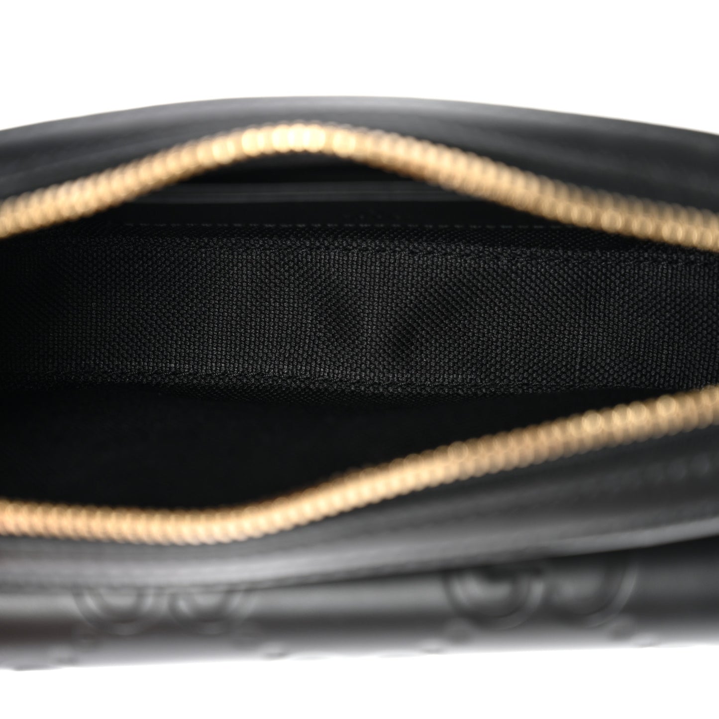 Calfskin GG Super Mini Debossed Chain Wallet Black