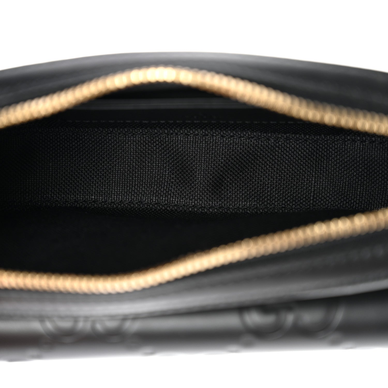Gucci Calfskin GG Super Mini Debossed Chain Wallet Black 5 of 10