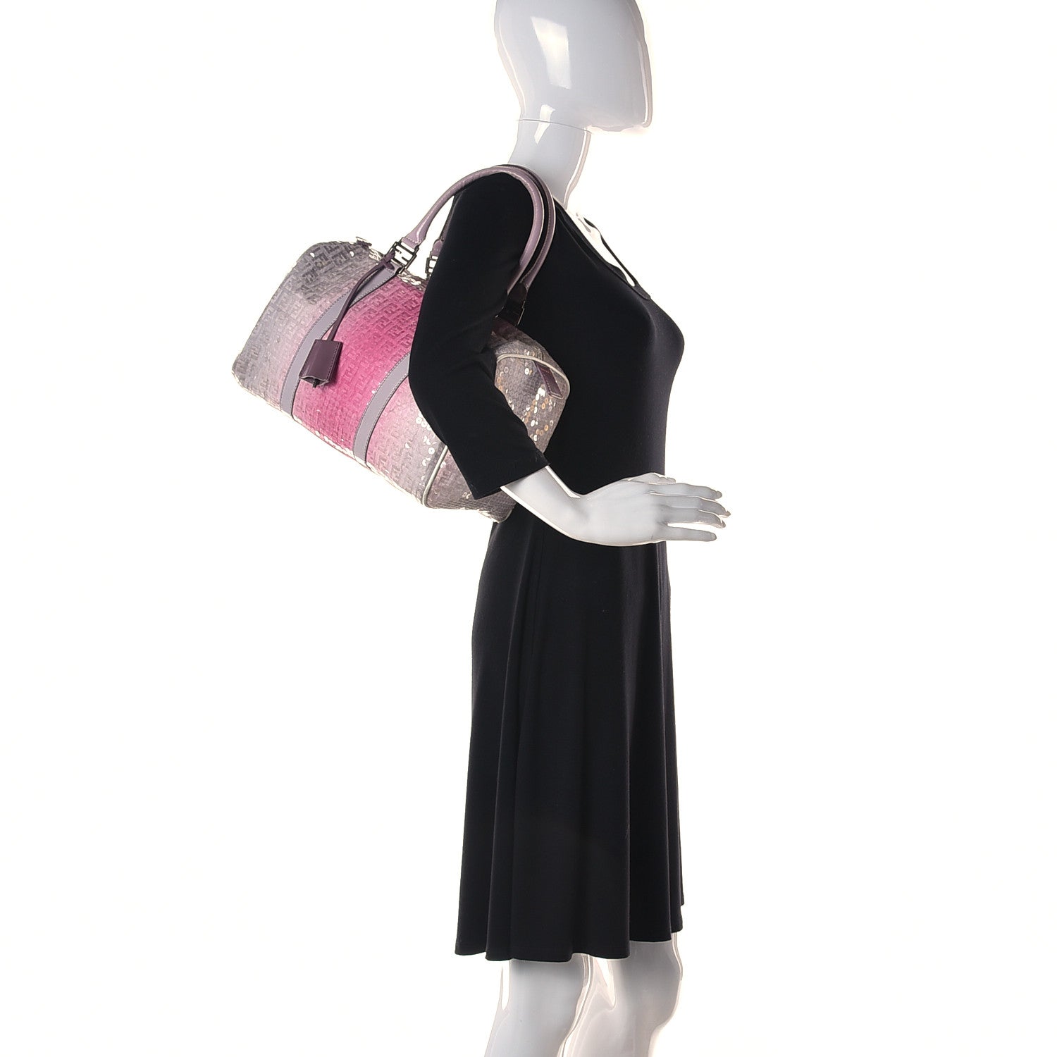 Fendi Sequin Zucchino Boston Pink 2 of 15