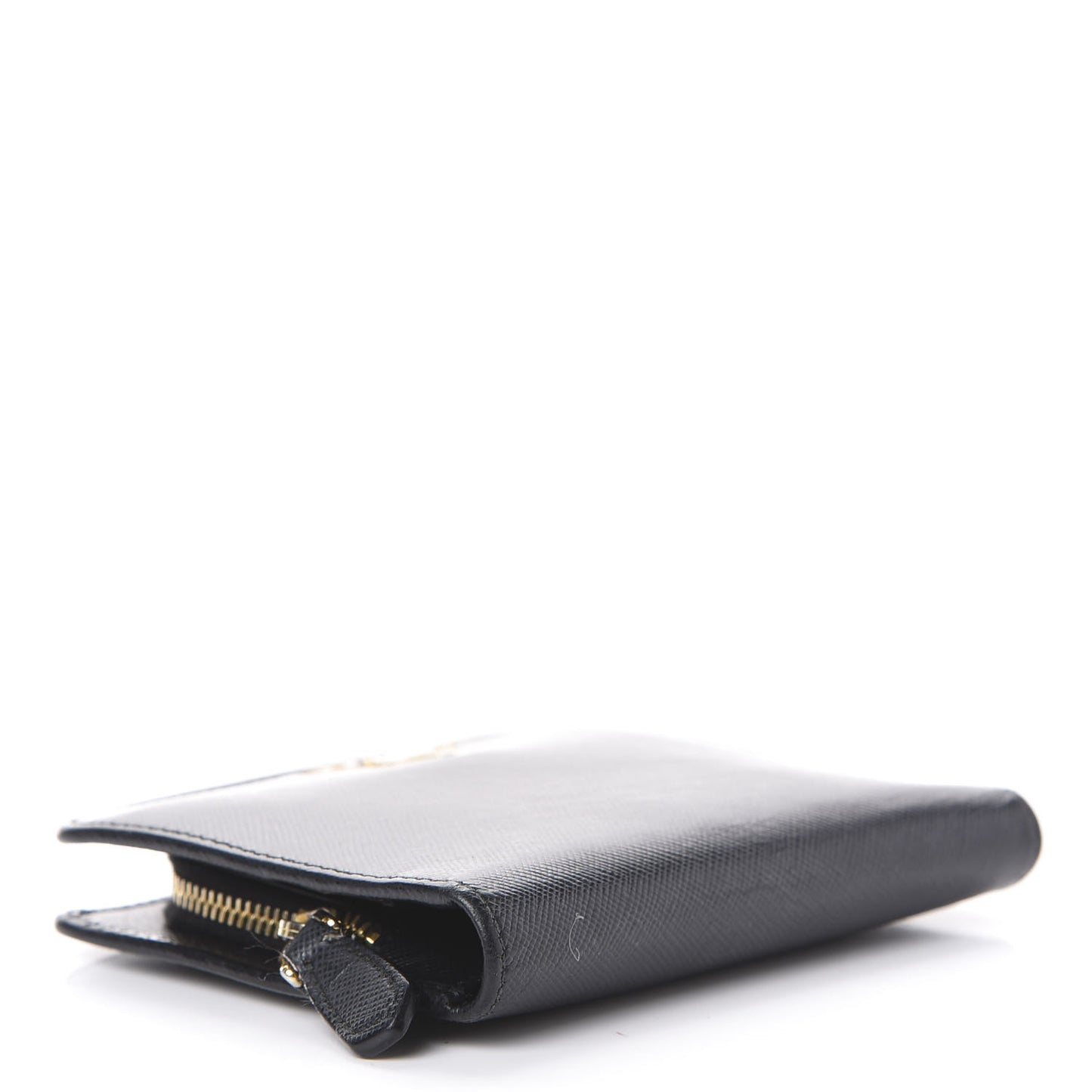 Saffiano Compact Bi-Fold Wallet Black