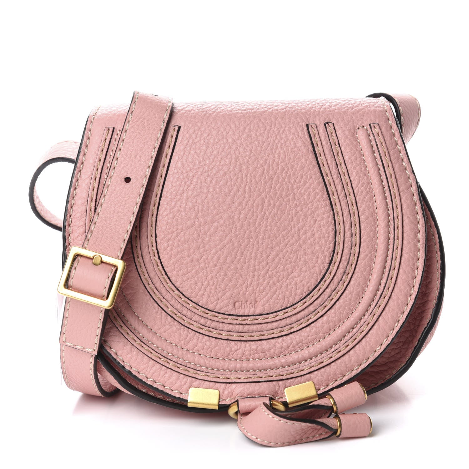 Chloe Calfskin Mini Marcie Round Crossbody Bag Fallow Pink 1 of 10