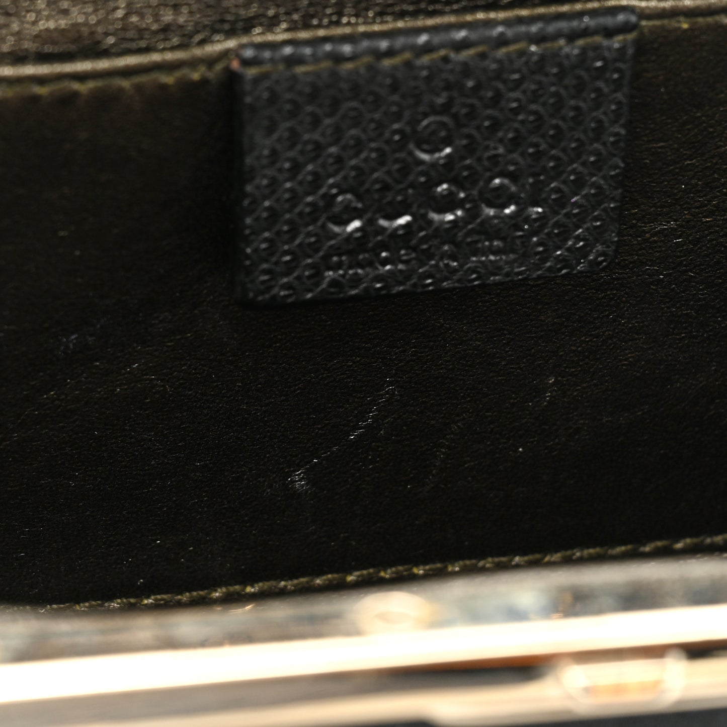 Satin Snakeskin Crystal Frame Evening Bag Black