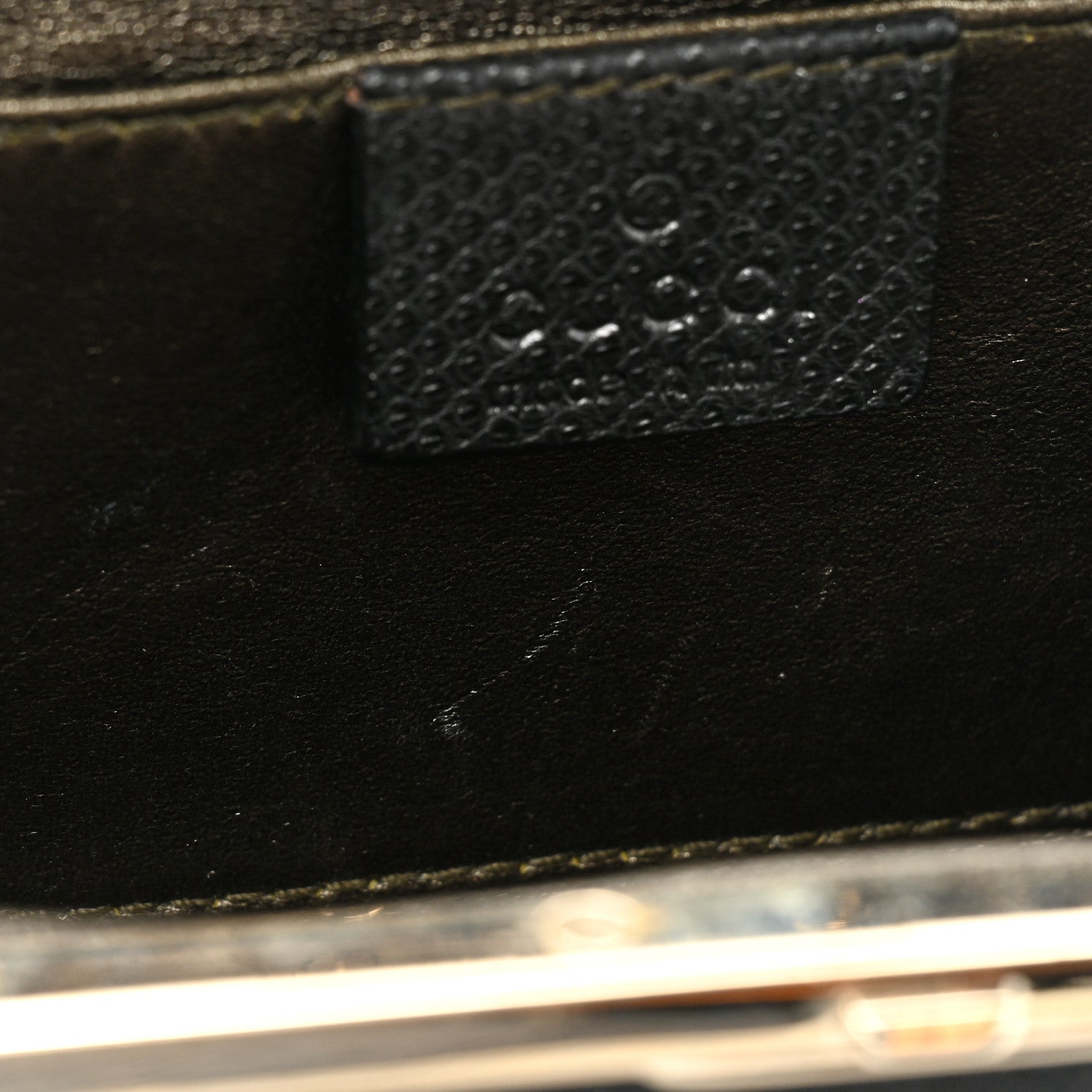 Gucci Satin Snakeskin Crystal Frame Evening Bag Black 10 of 15