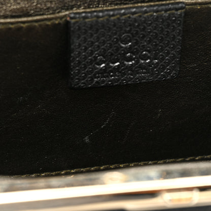 Gucci Satin Snakeskin Crystal Frame Evening Bag Black 10 of 15