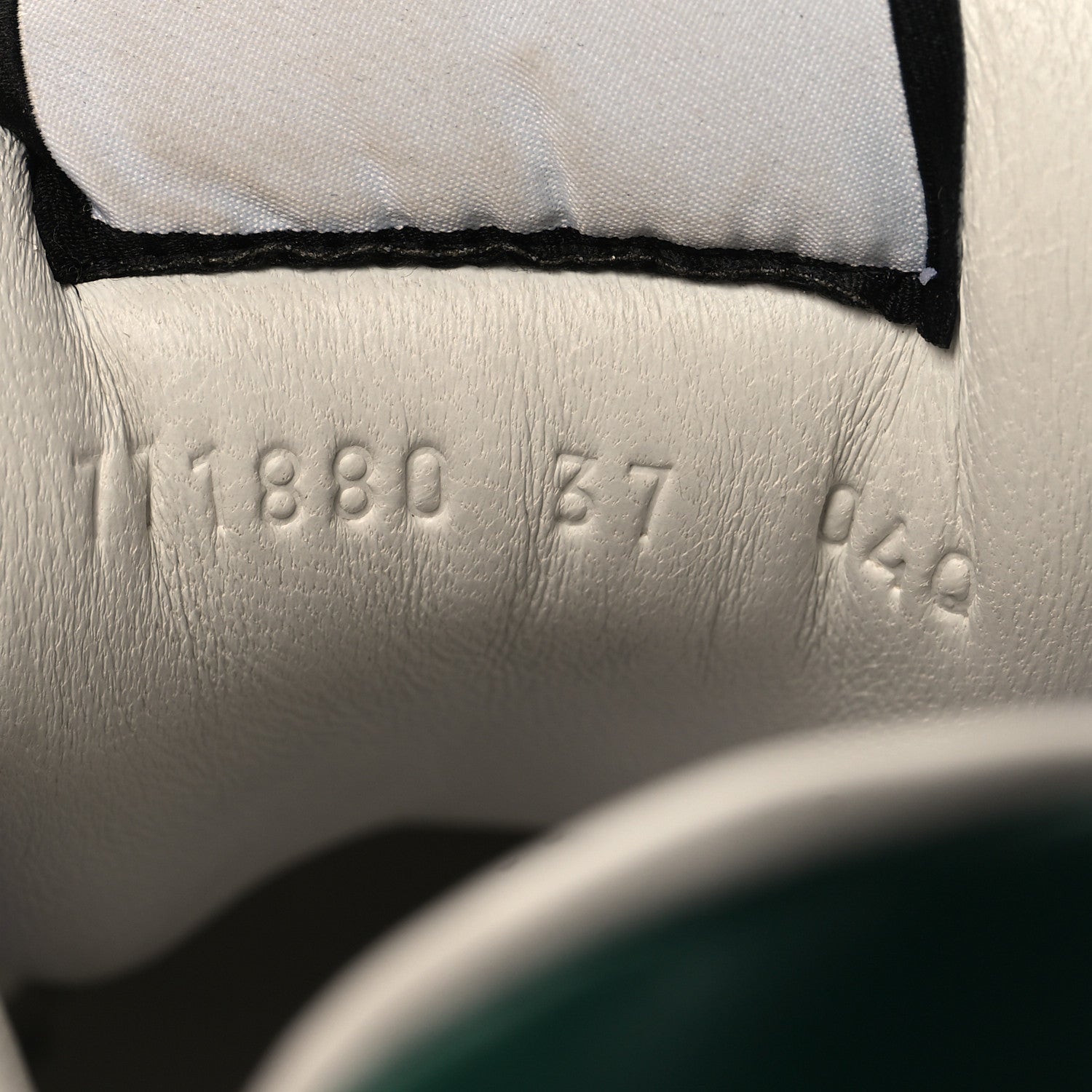 Gucci Calfskin Web Womens Double Screener Sneakers 37 White Green 7 of 9