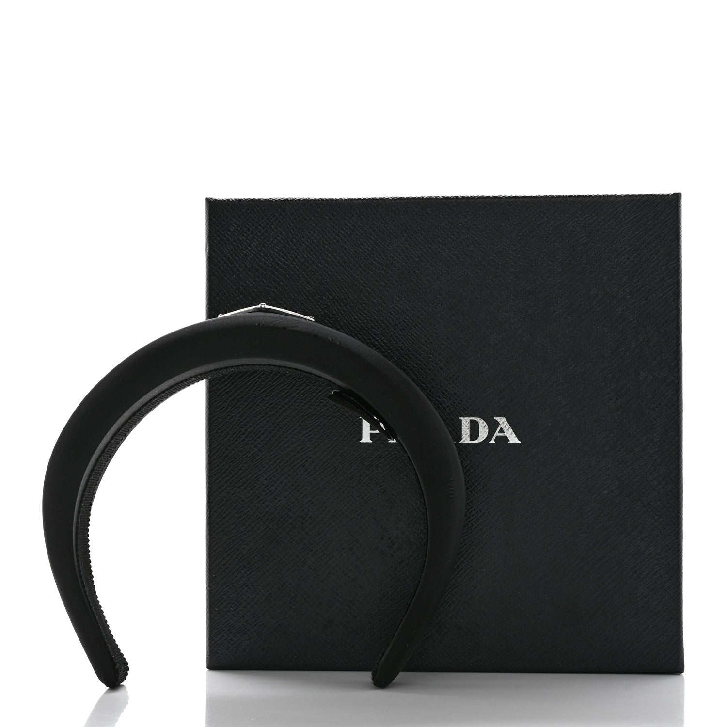 Prada Re-Nylon Metal Triangle Logo Headband Black 7 of 7