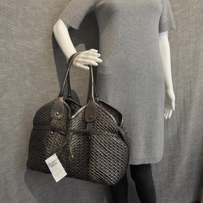 FASHIONPHILE SALVATOREFERRAGAMOLeatherStrawWovenTote 3 of 9