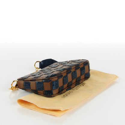Louis Vuitton Damier Paillettes Mini Pochette Accessories Blue 4 of 7