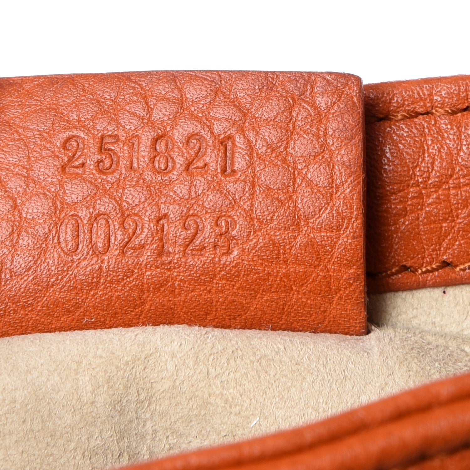 Gucci Pebbled Calfskin Small 1973 Chain Shoulder Bag Orange 4 of 9