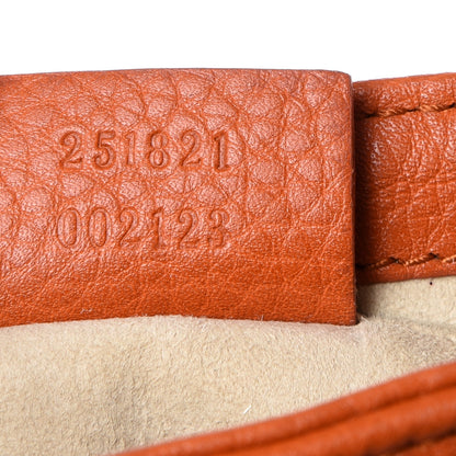 Gucci Pebbled Calfskin Small 1973 Chain Shoulder Bag Orange 4 of 9
