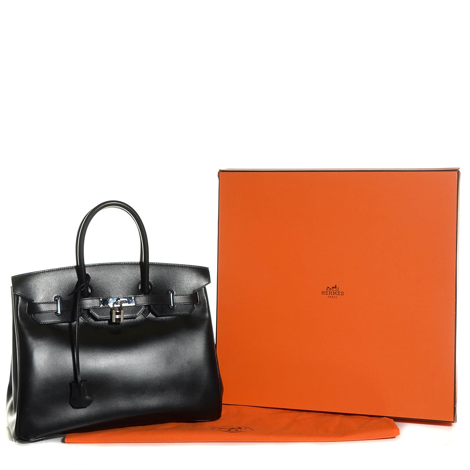Hermes Veau Box Birkin 35 Black 7 of 28