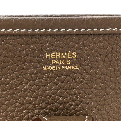 Hermes Taurillon Clemence Evelyne III PM Etoupe 6 of 10