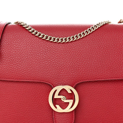 Gucci Dollar Calfskin Interlocking G Shoulder Bag Red 9 of 21