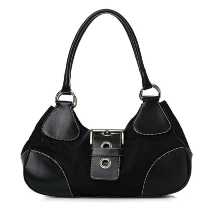 Prada Tessuto Nylon Moon Shoulder Bag Black 1 of 19