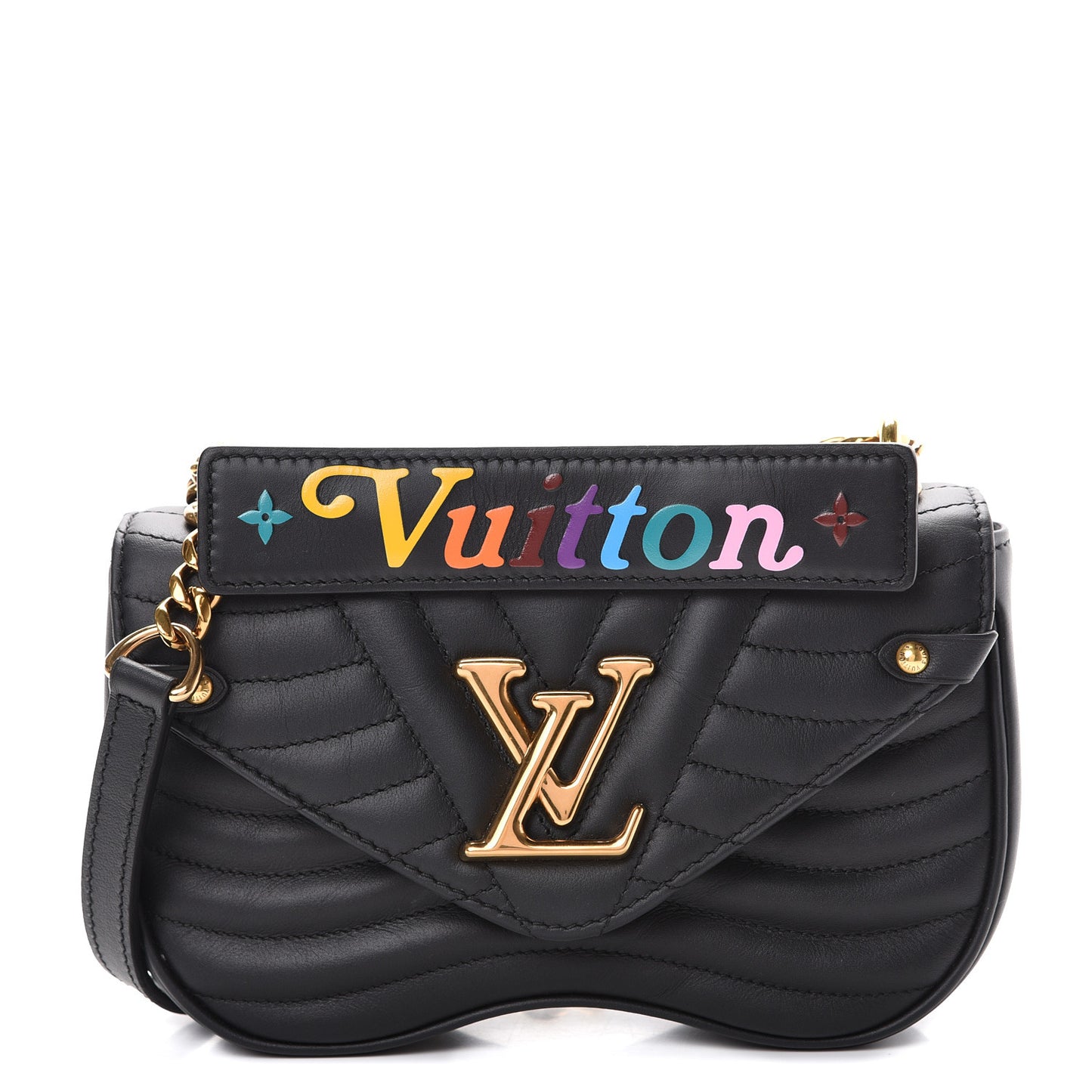 Calfskin New Wave Chain PM Black
