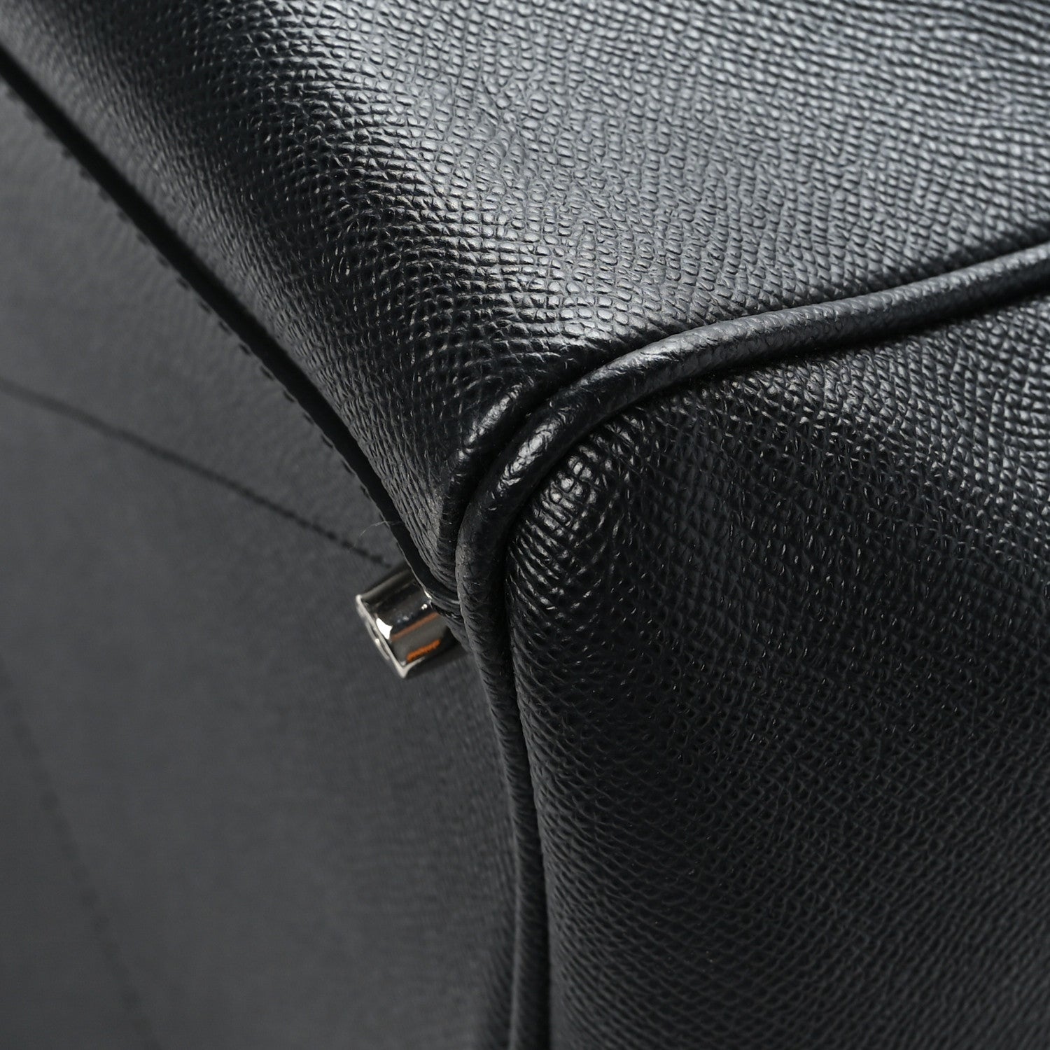 Burberry Calfskin Embossed Bowling Bag Black 9 of 9
