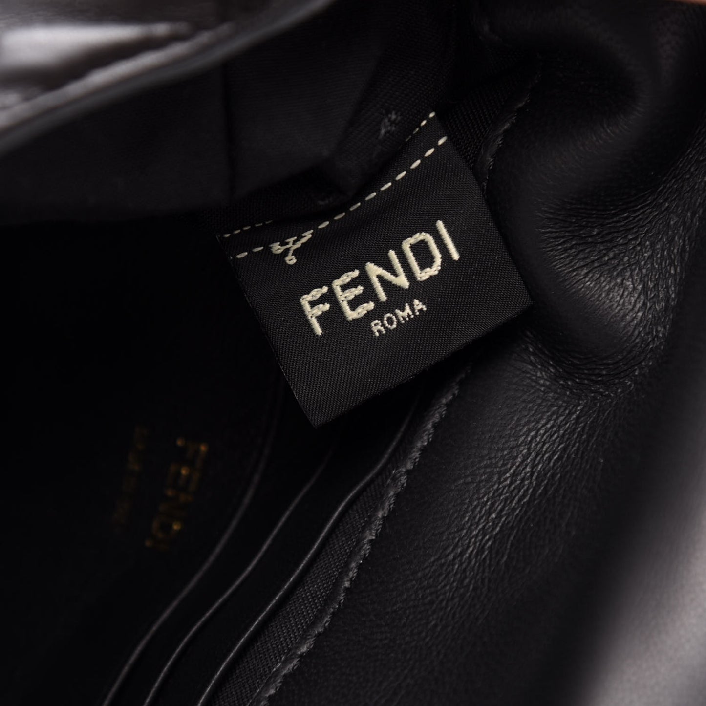 Nappa FF 1974 Embossed Mini Baguette Black