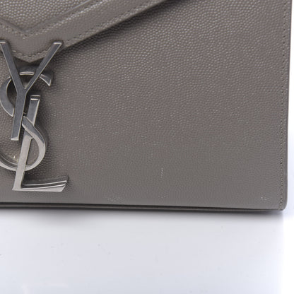 Saint Laurent Grain de Poudre Medium Classic Monogram Cassandra Top Handle Fog 9 of 13