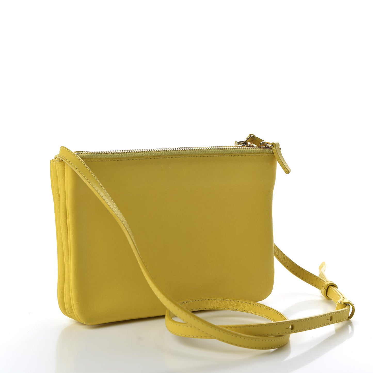 Lambskin Small Trio Crossbody Bag Fluo Yellow