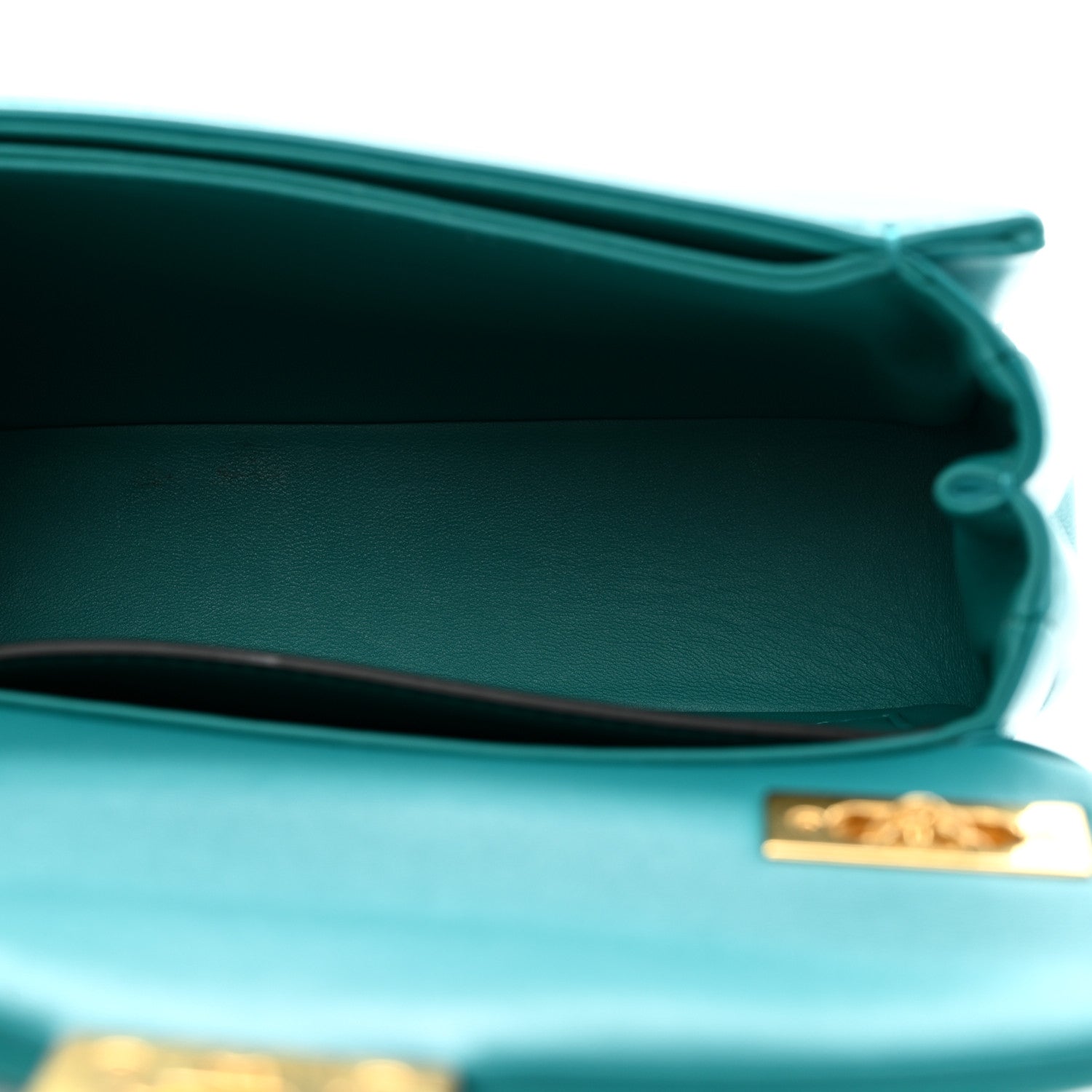 Valentino Garavani Nappa One Stud Chain Clutch Ultra Marine Green 5 of 10