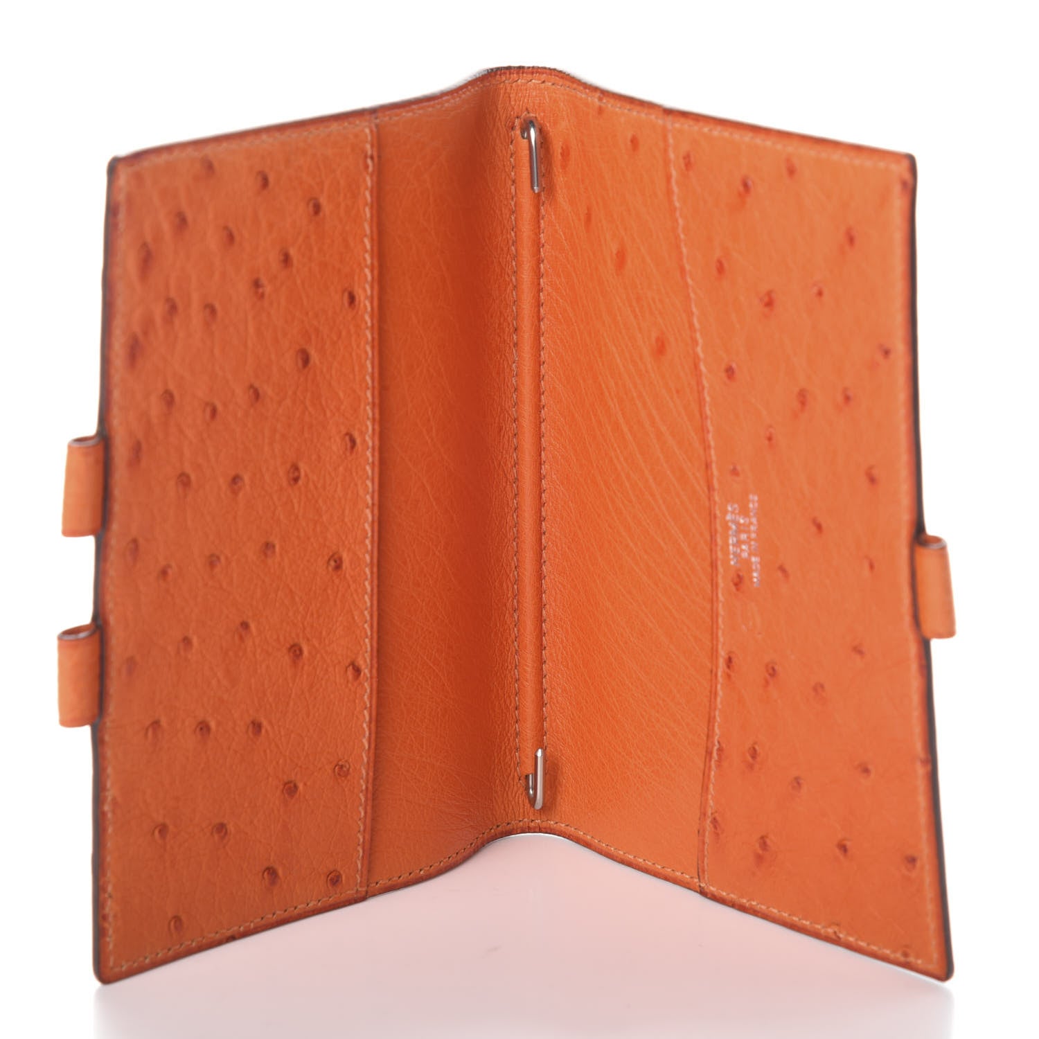 Hermes Ostrich Vision Agenda Cover PM Orange 5 of 6