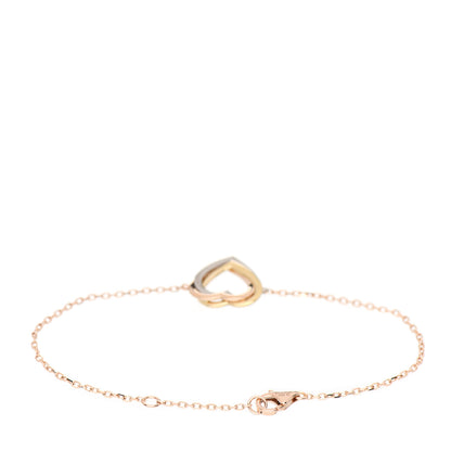 Cartier 18K Pink Yellow White Gold Trinity Heart Bracelet 3 of 4