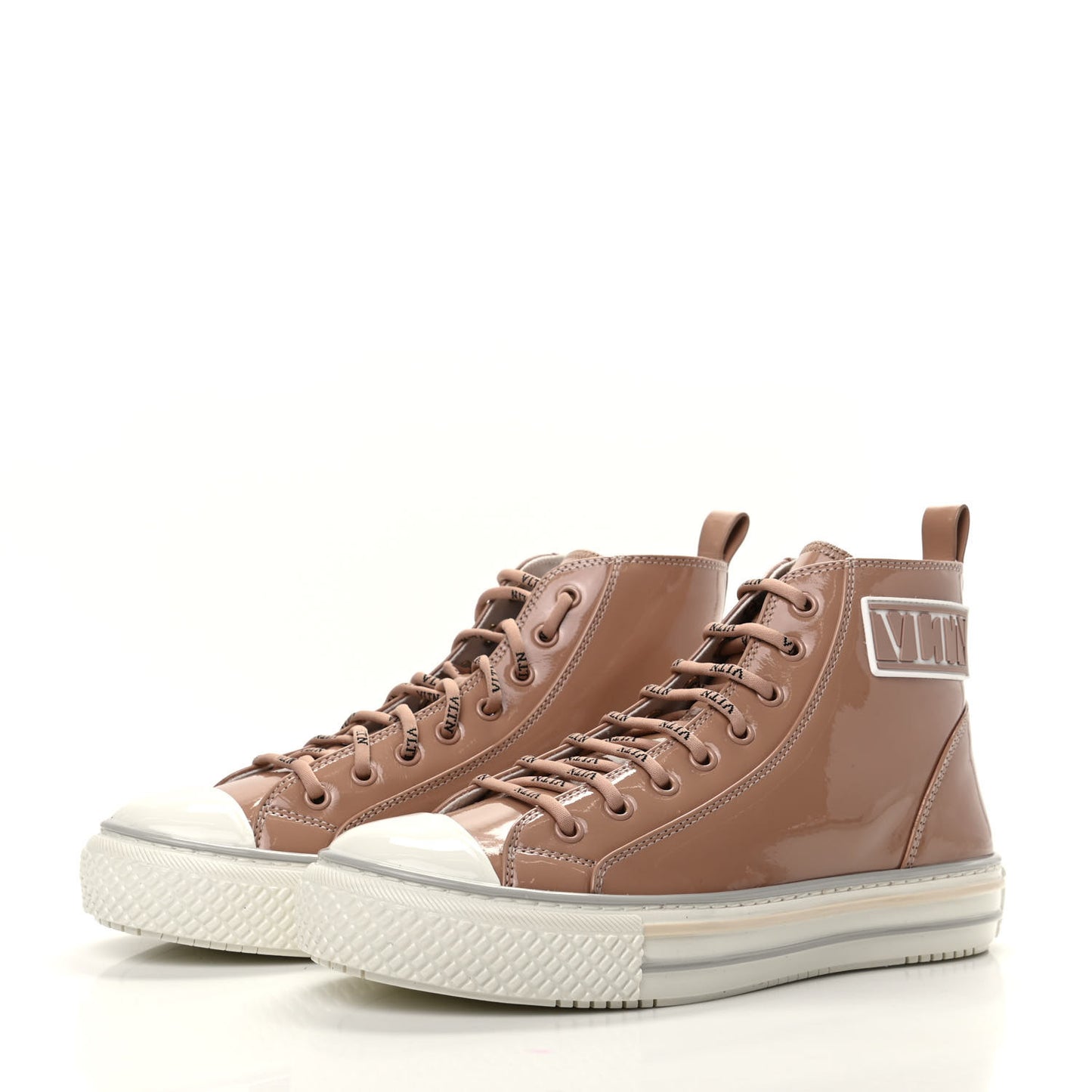Patent Calfskin Womens Giggies High Top Sneakers 38.5 Rose Cannelle