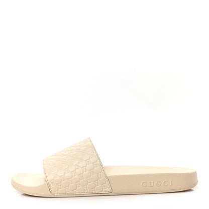 Gucci Microguccissima Mens Slide Sandals 10 Ivory 1 of 7