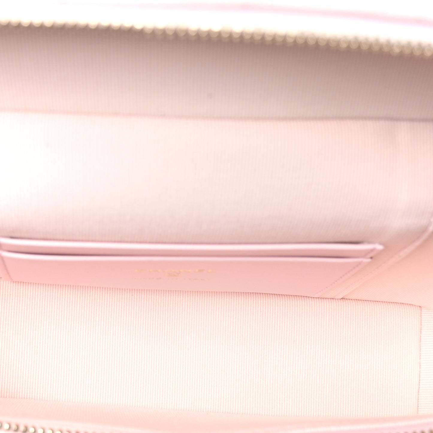 Caviar Quilted Top Handle Slim Vanity With Chain Light Pink