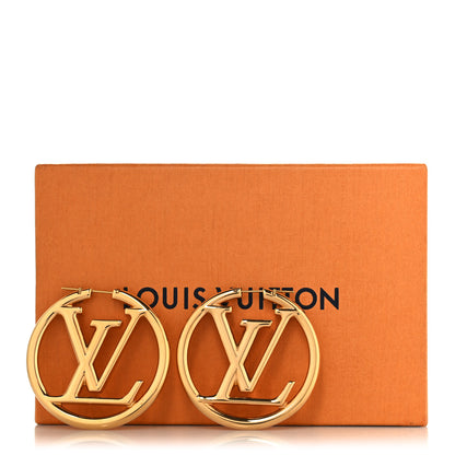 Louis Vuitton Metal Louise Hoop Earrings Gold 5 of 5