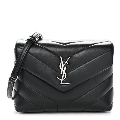 Saint Laurent Calfskin Y Quilted Monogram Toy Loulou Crossbody Bag Black 1 of 12