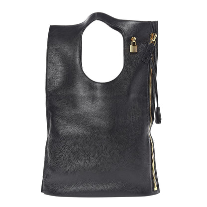 Tom Ford Ramskin Large Alix Padlock Zip Shoulder Bag Black 3 of 10