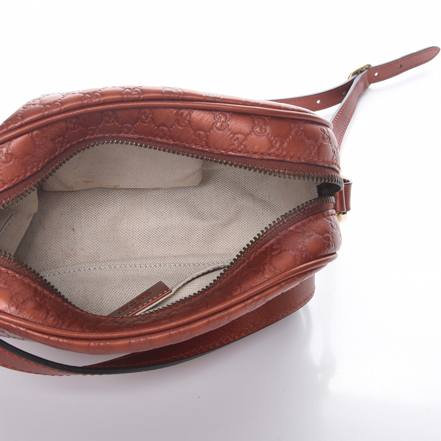 Gucci Metallic Microguccissima Sunshine Disco Crossbody Bag Burnt Orange 5 of 9
