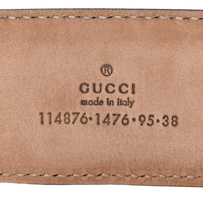 Gucci Metallic Calfskin Interlocking G 40mm Belt 95 38 Pewter 5 of 9