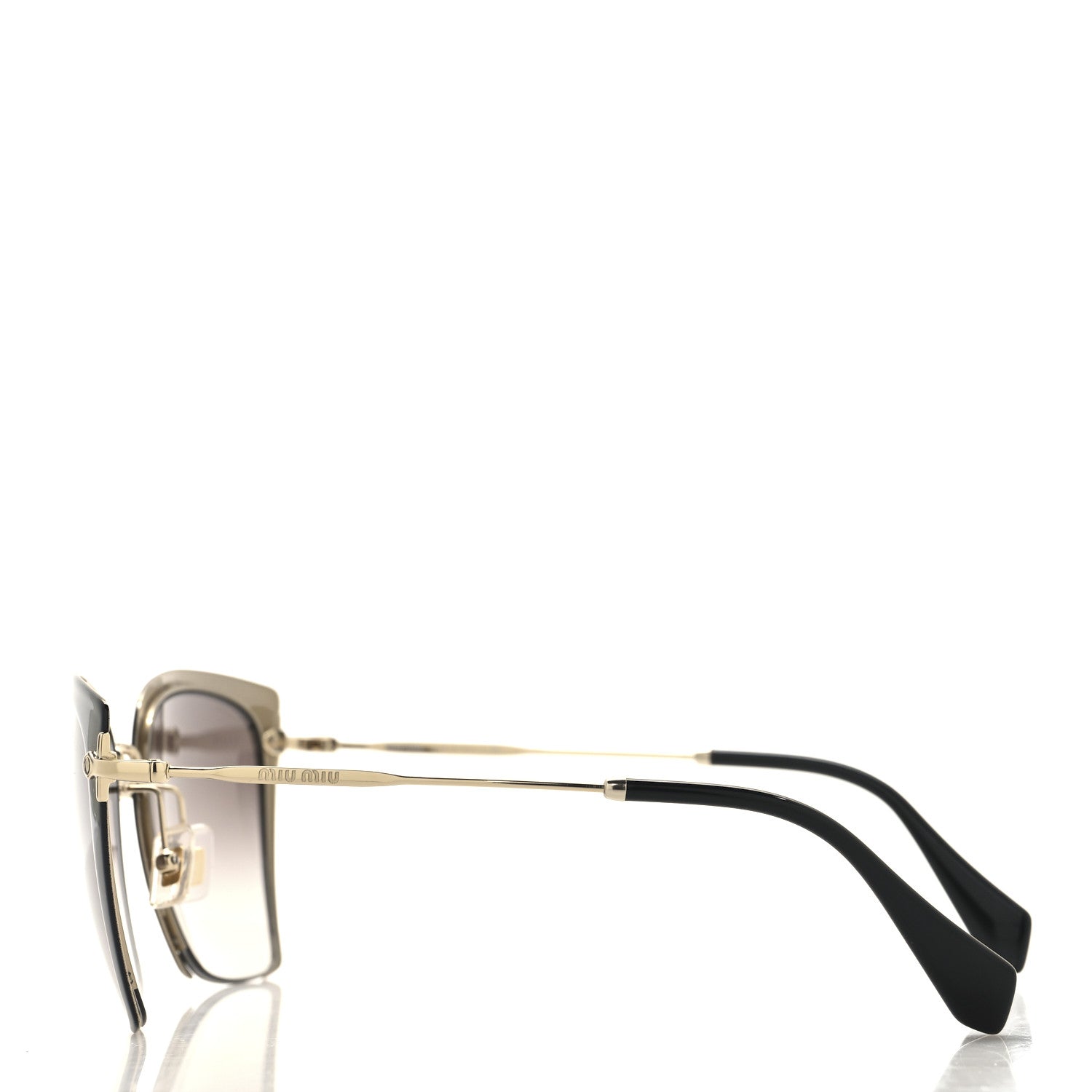 Miu Miu Metal Square Sunglasses SMU 52R Black Gold 3 of 7