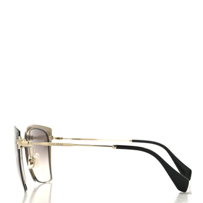 Miu Miu Metal Square Sunglasses SMU 52R Black Gold 3 of 7