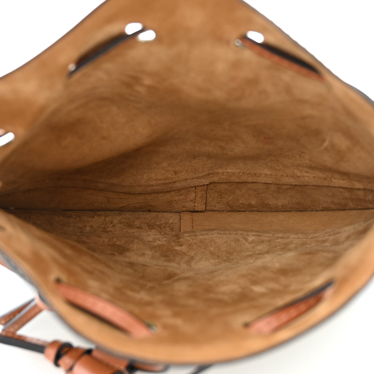 Nappa Colorblock Horseshoe Bag Avocado Midnight Blue Tan