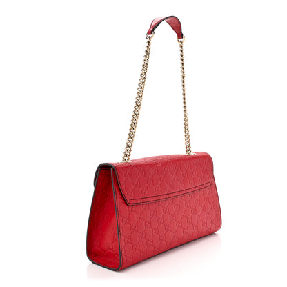Gucci Guccissima Medium Emily Chain Shoulder Bag Red 3 of 17