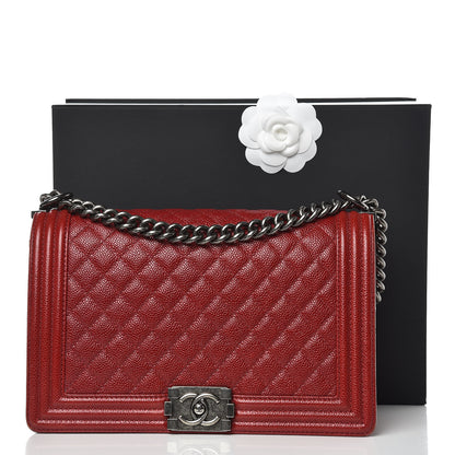 Chanel Caviar Quilted New Medium Boy Flap Dark Red 33 of 33
