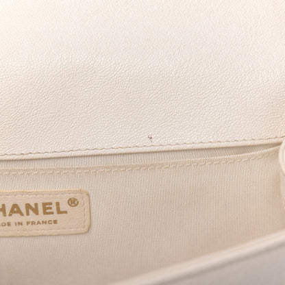 Chanel Caviar Quilted Medium Boy Flap Ivory 10 of 17