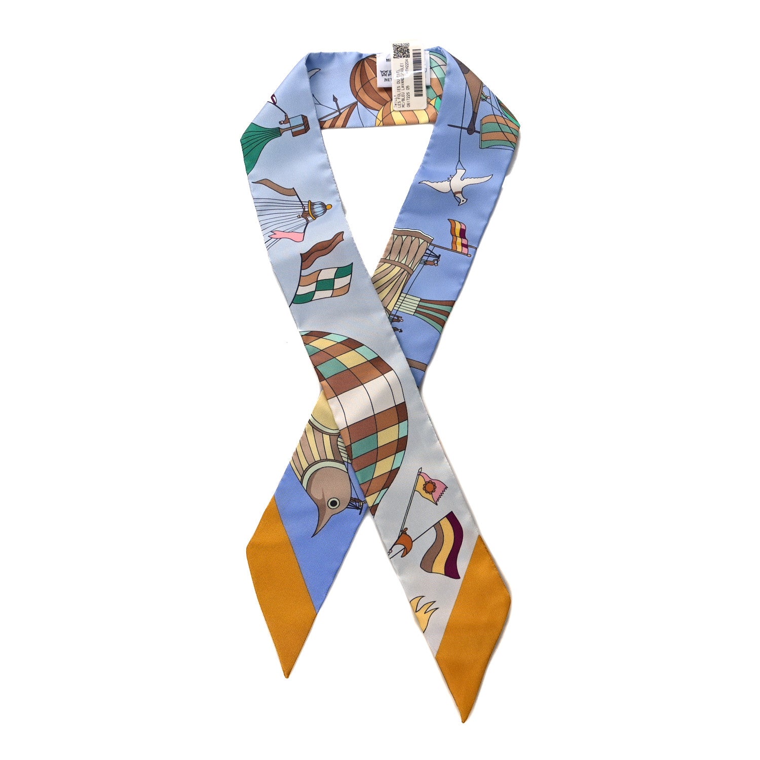 Hermes Silk Les Folies Du Ciel Twilly Bleu Lavande Soleil 1 of 4