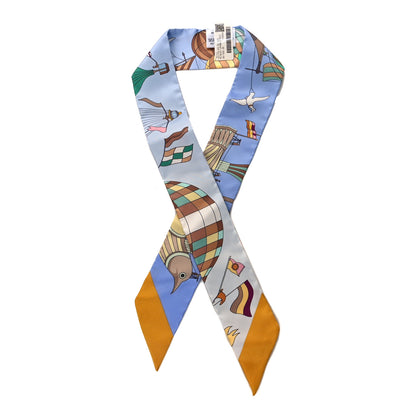 Hermes Silk Les Folies Du Ciel Twilly Bleu Lavande Soleil 1 of 4