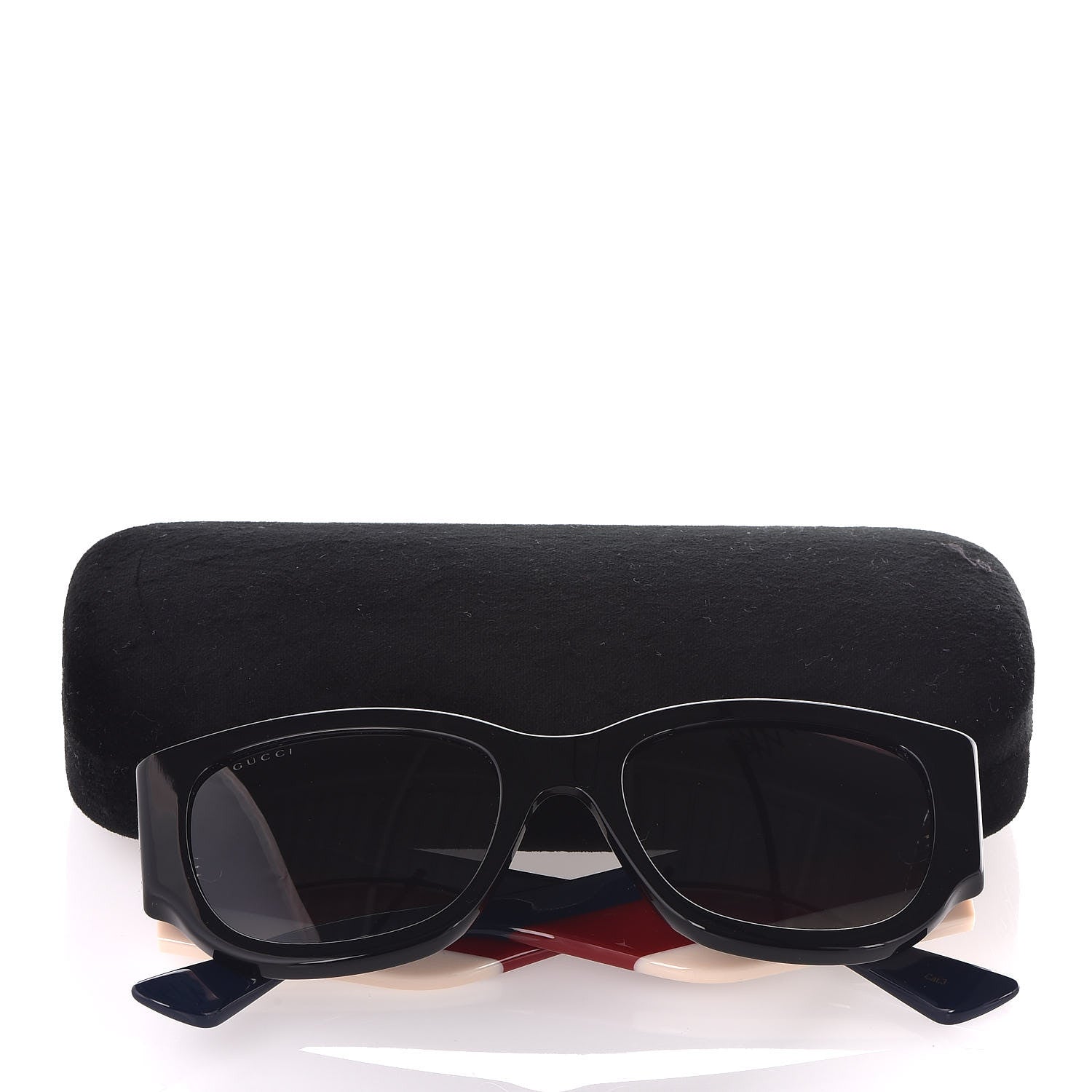Gucci Acetate Web Oversized Frame Rectangle Sunglasses GG0276S Black 10 of 10