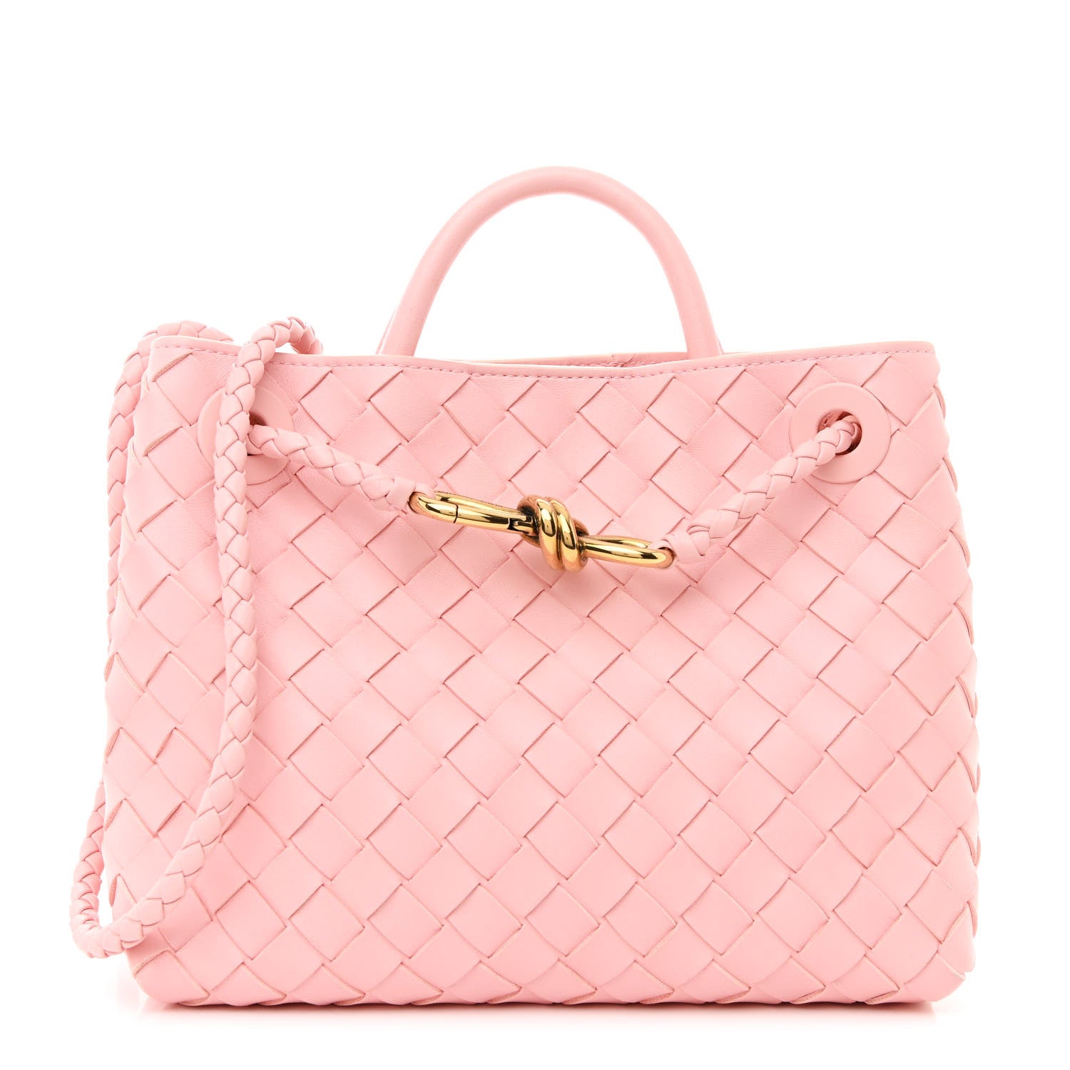 Bottega Veneta Nappa Intrecciato Small Andiamo Shoulder Bag Lotus 1 of 10